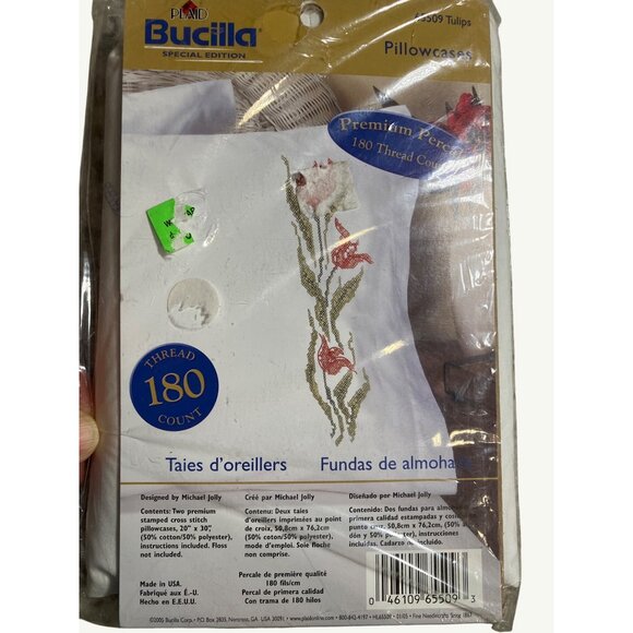 Plaid, Bucilla Other - Bucilla Special Edition Premium Percale Tulips Pillowcases Craft Kit